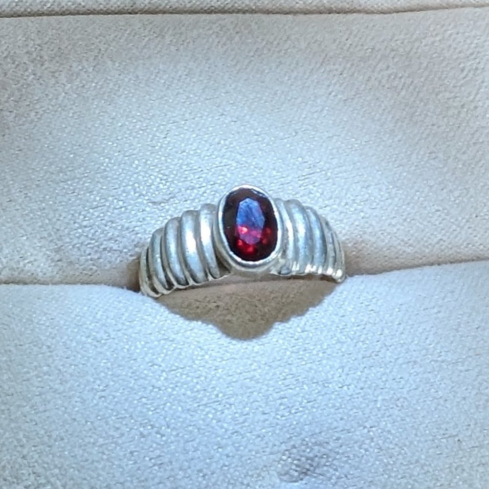 Vintage sterling silver ruby ring